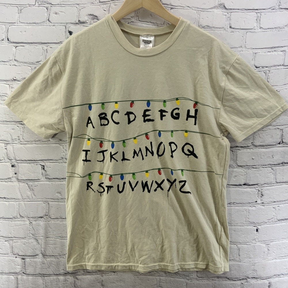 Netflix‎ Stranger Thing T Shirt Sz M Christmas Light Alphabet